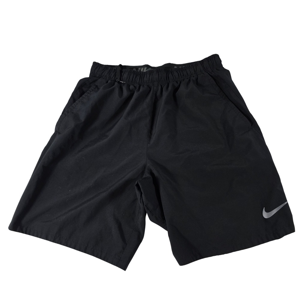 Nike Mens Dri-FIT Running Training Shorts Black Large Elastic Waist Pockets